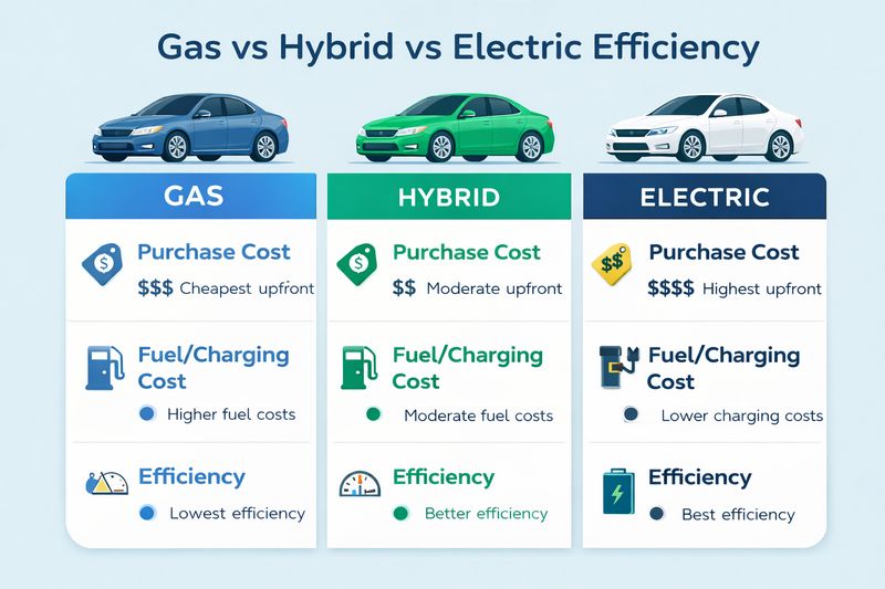 Gas Hybrid Electric Comparison